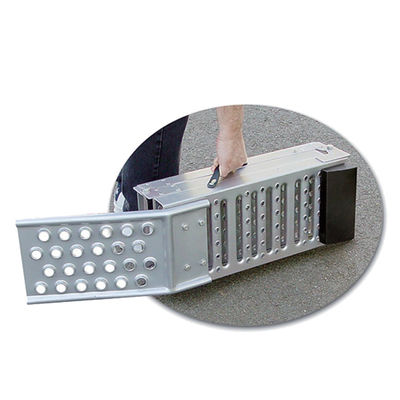 Foldable Steel Ramp: 5000LB Folded/1000LB Unfolded, S-Hooks for ATV/Garden/Logistics