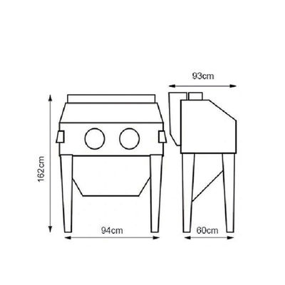 YD45-003 350L Industrial Sandblaster: 60-125 PSI, Multi-Media, for Auto/Metal Shops